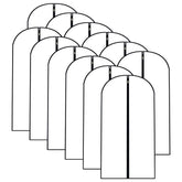 HomeClean garment bags 12-pack, transparent pack for easy wardrobe visibility and protection