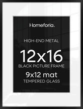 Homeforia 12x16 black frame with mat, gallery-like presentation for photos