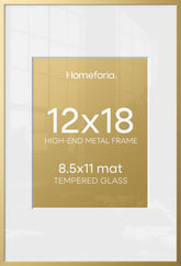 Homeforia 12x18 gold frame front view showing subtle luxury glow