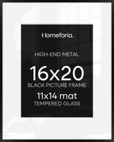 Homeforia 16x20 frame in matte black, front view for contemporary displays.