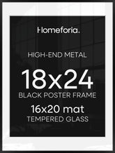 Homeforia 18x24 frame in black with clean, contemporary lines for wall display