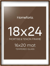 Homeforia 18x24 brown wood frame ready for wall display