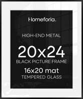 Homeforia 20x24 matte black frame front view for a clean, modern display.