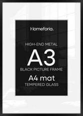 Homeforia A3 picture frame black, front view, modern display appeal