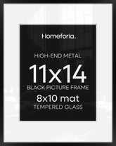 Homeforia Black 11x14 frame front view with modern matte finish for gallery-ready display