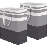 HomeHacks 2-Pack Large Laundry Basket front view shows freestanding stability for easy loading.