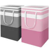 HomeHacks laundry basket with freestanding frame for upright loading