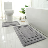 HOMEIDEAS bath rug set gray two-piece for a soft, cozy touch