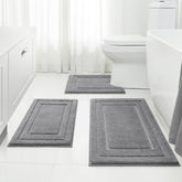 HOMEIDEAS bathroom rug 16x24 grey set for cozy feet and quick drying