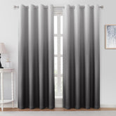 HOMEIDEAS grey ombre curtains; two panels offer privacy and soft light control.