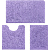 HOMEIDEAS lavender bath rug set with non-slip backing for safe tile floors.