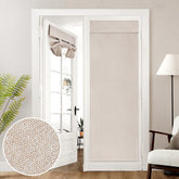 HOMEIDEAS linen blackout door-curtain front view showing privacy for bedrooms
