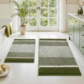 HOMEIDEAS Sage Green bath rug 20x32 texture closeup showcases plush softness.