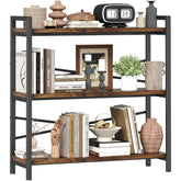 Homeiju 3-tier book shelf shows ample storage for books and decor.