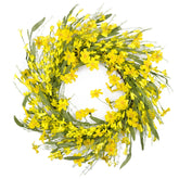 HomeKaren 22 inch spring wreath with green and yellow blooms for the front door