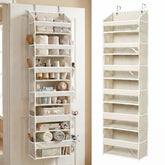 HOMELUX THEORY over door organizer highlights six tiers for organized storage