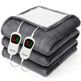 Homemate electric blanket on bed showing queen size coverage for chilly nights