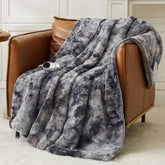 Homemate heated blanket 50x60 plush faux fur close-up showcases luxurious warmth.