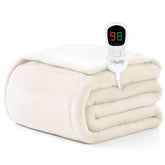 Homemate heated blanket on bed for cozy warmth and overnight comfort.