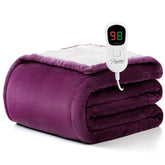 Homemate heated blanket throw features soft flannel-sherpa fabric for luxurious warmth.