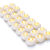 Homemory 24Pack 2-Inch Flameless Tealights showcase safe, long-lasting ambiance for weddings.