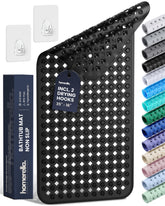 Homerella bath mat with anti-slip suction cups for secure grip on wet tubs.