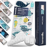 Homerella Ocean Sea Animals bath mat 40x16 with colorful sea creatures for safe bathing.
