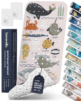 Homerella Ocean Sea Animals bath mat in 40x16 with engaging sea creatures and slip resistance