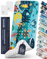 Homerella Ocean Sea Animals bath mat in 40x16 inches offers secure grip.