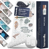 Homerella Ocean Sea Animals bath mat hero scene improves grip during bath time.