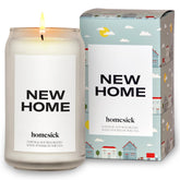 Homesick new home jar candle showcases inviting ambiance for a cozy welcome.