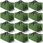 HOMESURE 12-pack large bags olive green setup showing roomy interior for belongings.