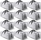 Homesure 12-pack moving bags with zippers and handles for easy transport.