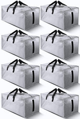 HOMESURE 8-pack large bags with zippers and handles for easy organizing and moving