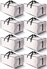Homesure 8-pack large bags with woven material provide durable bulky-item storage.