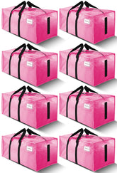 Homesure 8-pack moving bags pink open showing spacious interior for easy packing.