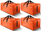 Homesure large moving bag in orange demonstrates fold-flat design for easy storage