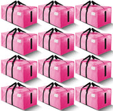 HOMESURE pink 12-pack moving bags with zipper closure for organized transport.