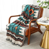 Homesy boho throw blanket with Southwestern print, cozy warmth for sofa or bed.