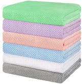 HOMEXCEL 6-pack bath towel set laid flat, showcasing ultra-soft microfiber texture.