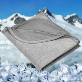 HOMFINE cooling blanket front-side view with breathable fabric for hot sleepers