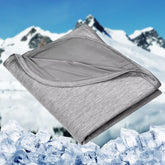 HOMFINE cooling blanket front view shows breathable surface for hot sleepers.