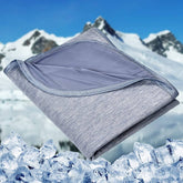HOMFINE cooling blanket front view shows breathable fabric for hot sleepers.