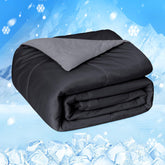 HOMFINE cooling comforter showcases Japanese Q-max fabric for rapid heat absorption and overnight coolness.