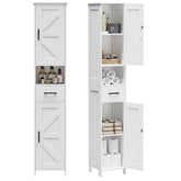 Homhedy 67inch tall cabinet front view shows compact vertical storage.