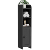 Homhedy small corner cabinet with door and shelves for organized bathroom storage.