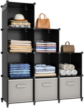 HOMIDEC 9-cube closet organizer assembly for organized wardrobe storage