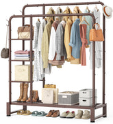 HOMIDEC double rods clothes rack for organized hanging clothes.