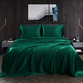 Homiest satin sheets set queen flat sheet with silky shine for luxurious sleep