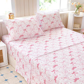 Homilay kids full sheet set in pink check with soft microfiber for cozy nights